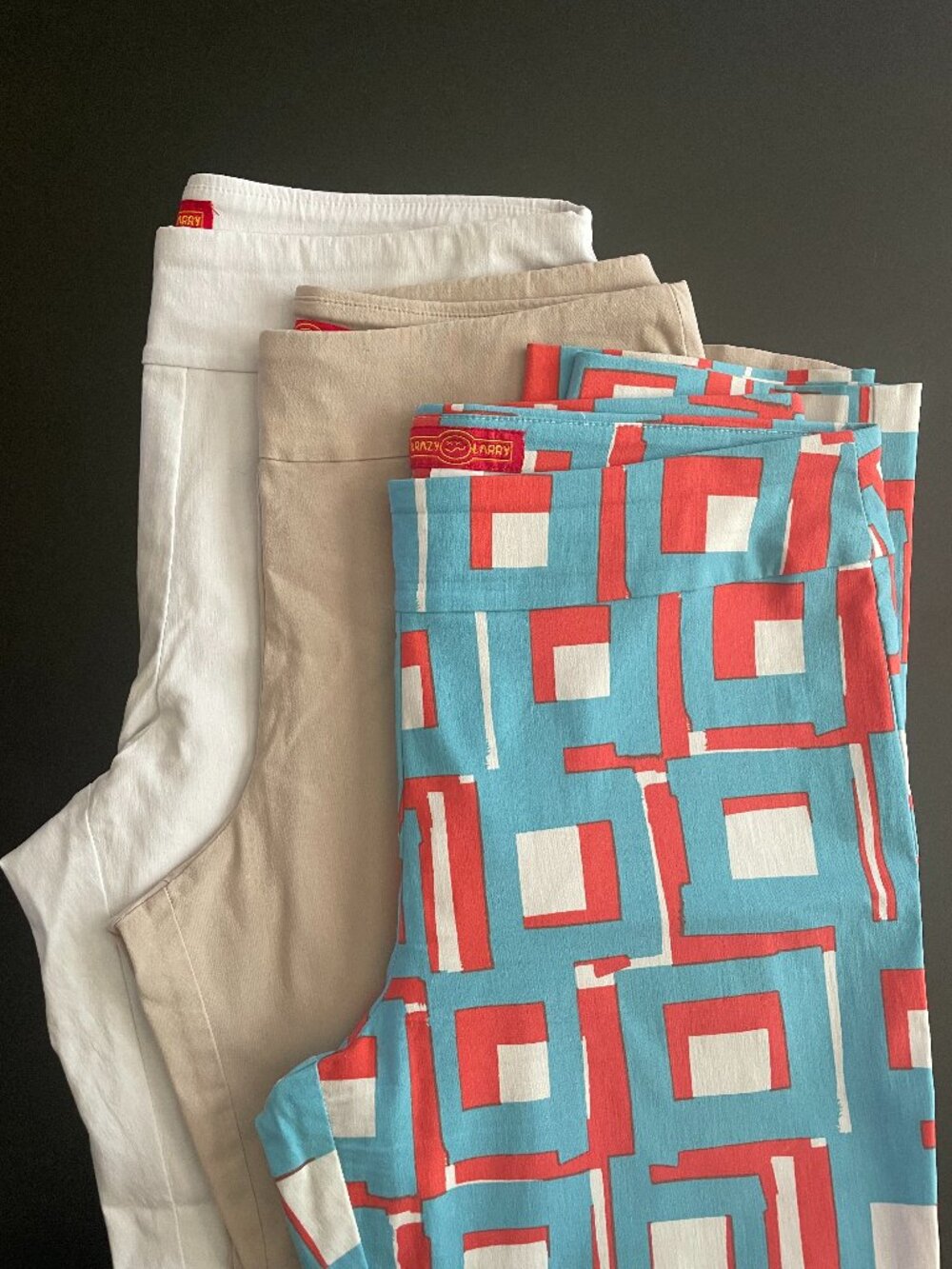 Bundle of Three (3) Pairs of Krazy Larry Pants Size 14 Pull On Stretch straight